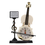 Violin Alarm Clock Unique Appearance Innovative Alarm Clock for Home Living Room Desktop Decoration Gifts 2165B(height 21CM)