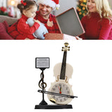 Violin Alarm Clock Unique Appearance Innovative Alarm Clock for Home Living Room Desktop Decoration Gifts 2165B(height 21CM) - Extra Image