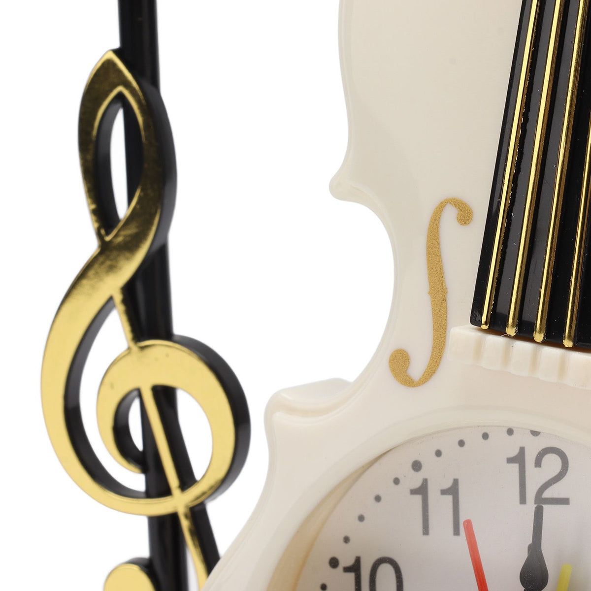 Violin Alarm Clock Unique Appearance Innovative Alarm Clock for Home Living Room Desktop Decoration Gifts 2165B(height 21CM)