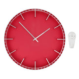 Wall Clock Silent Prevents Ticking Easy To Read Innovative Modern Round Wall Clock for Home Office Kitchen Bedroom 5686 Silver with Red (37.7x3cm / 14.8x1.2in)