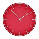 Wall Clock Silent Prevents Ticking Easy To Read Innovative Modern Round Wall Clock for Home Office Kitchen Bedroom 5686 Silver with Red (37.7x3cm / 14.8x1.2in)