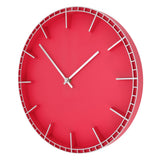 Wall Clock Silent Prevents Ticking Easy To Read Innovative Modern Round Wall Clock for Home Office Kitchen Bedroom 5686 Silver with Red (37.7x3cm / 14.8x1.2in) - Side View