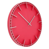 Wall Clock Silent Prevents Ticking Easy To Read Innovative Modern Round Wall Clock for Home Office Kitchen Bedroom 5686 Silver with Red (37.7x3cm / 14.8x1.2in)