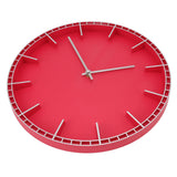 Wall Clock Silent Prevents Ticking Easy To Read Innovative Modern Round Wall Clock for Home Office Kitchen Bedroom 5686 Silver with Red (37.7x3cm / 14.8x1.2in)