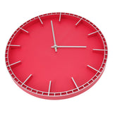 Wall Clock Silent Prevents Ticking Easy To Read Innovative Modern Round Wall Clock for Home Office Kitchen Bedroom 5686 Silver with Red (37.7x3cm / 14.8x1.2in)