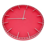 Wall Clock Silent Prevents Ticking Easy To Read Innovative Modern Round Wall Clock for Home Office Kitchen Bedroom 5686 Silver with Red (37.7x3cm / 14.8x1.2in)