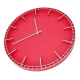 Wall Clock Silent Prevents Ticking Easy To Read Innovative Modern Round Wall Clock for Home Office Kitchen Bedroom 5686 Silver with Red (37.7x3cm / 14.8x1.2in)