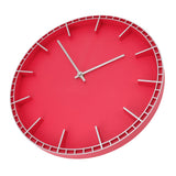 Wall Clock Silent Prevents Ticking Easy To Read Innovative Modern Round Wall Clock for Home Office Kitchen Bedroom 5686 Silver with Red (37.7x3cm / 14.8x1.2in)