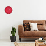 Wall Clock Silent Prevents Ticking Easy To Read Innovative Modern Round Wall Clock for Home Office Kitchen Bedroom 5686 Silver with Red (37.7x3cm / 14.8x1.2in)