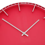 Wall Clock Silent Prevents Ticking Easy To Read Innovative Modern Round Wall Clock for Home Office Kitchen Bedroom 5686 Silver with Red (37.7x3cm / 14.8x1.2in)