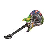 Guitar Wall Clock Simulation Time Accurate Guitar Clock Wall Decor for Home Dormitory Bedroom 5680CC Guitar with Stand - Rear View