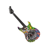 Guitar Wall Clock Simulation Time Accurate Guitar Clock Wall Decor for Home Dormitory Bedroom 5680CC Guitar with Stand - Low Angle