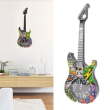 Guitar Wall Clock Simulation Time Accurate Guitar Clock Wall Decor for Home Dormitory Bedroom 5680CC Guitar with Stand - Extra Image
