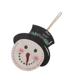 Christmas Day Sign Puppet Man Style 4mm Thickness Lightweight Easy Hanging Poplar Wood Welcome Door Decoration - Side View