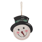 Christmas Day Sign Puppet Man Style 4mm Thickness Lightweight Easy Hanging Poplar Wood Welcome Door Decoration - Low Angle