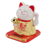 Lucky Waving Cat Light Induction Plastic Chinese Welcome Cat Ornament for Home Cars Yellow