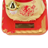 Lucky Waving Cat Light Induction Plastic Chinese Welcome Cat Ornament for Home Cars Yellow - Extra Image
