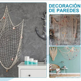 Nautical Decorative Fishing Net Cotton Hand Weaving Mediterranean Style Fishing Net for Party Home Photography Props - Extra Image