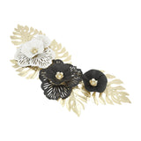 Nordic Luxury Wall Metal Pendant Innovative Iron Wall Flower Decoration Home Living Room Wall Decoration Black White