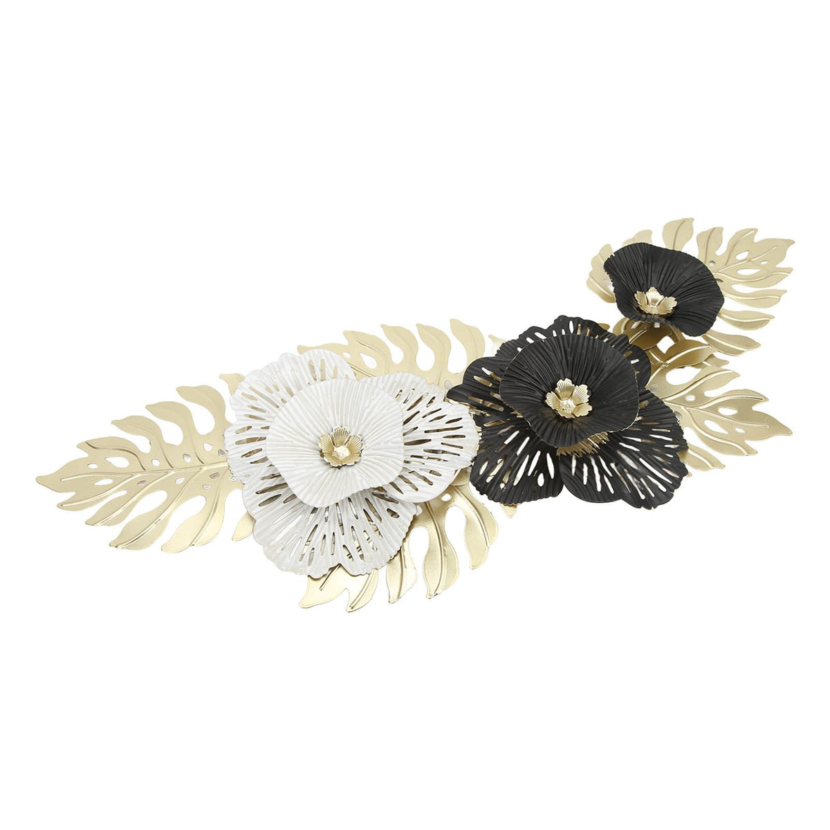 Nordic Luxury Wall Metal Pendant Innovative Iron Wall Flower Decoration Home Living Room Wall Decoration Black White