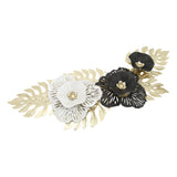 Nordic Luxury Wall Metal Pendant Innovative Iron Wall Flower Decoration Home Living Room Wall Decoration Black White - Side View