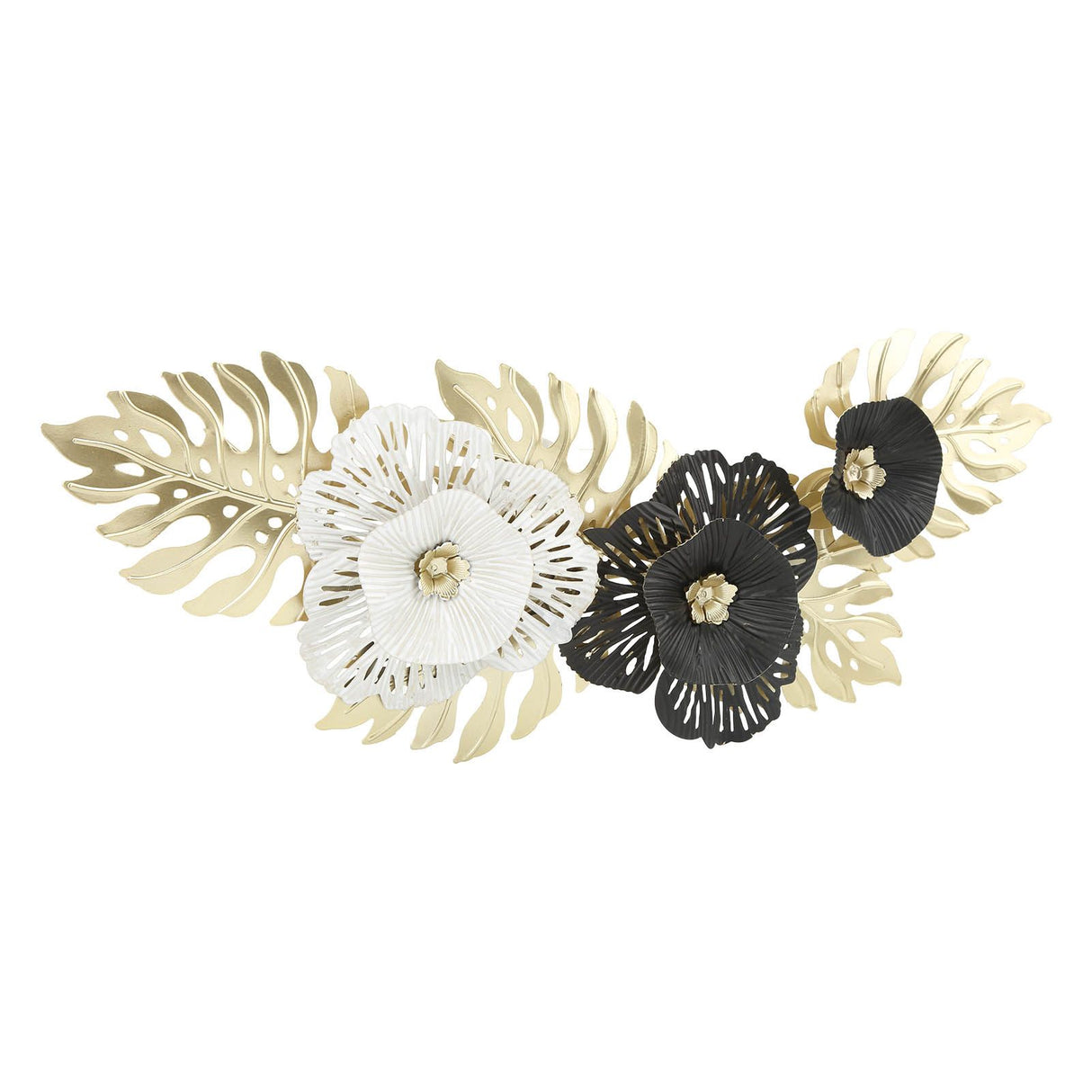 Nordic Luxury Wall Metal Pendant Innovative Iron Wall Flower Decoration Home Living Room Wall Decoration Black White