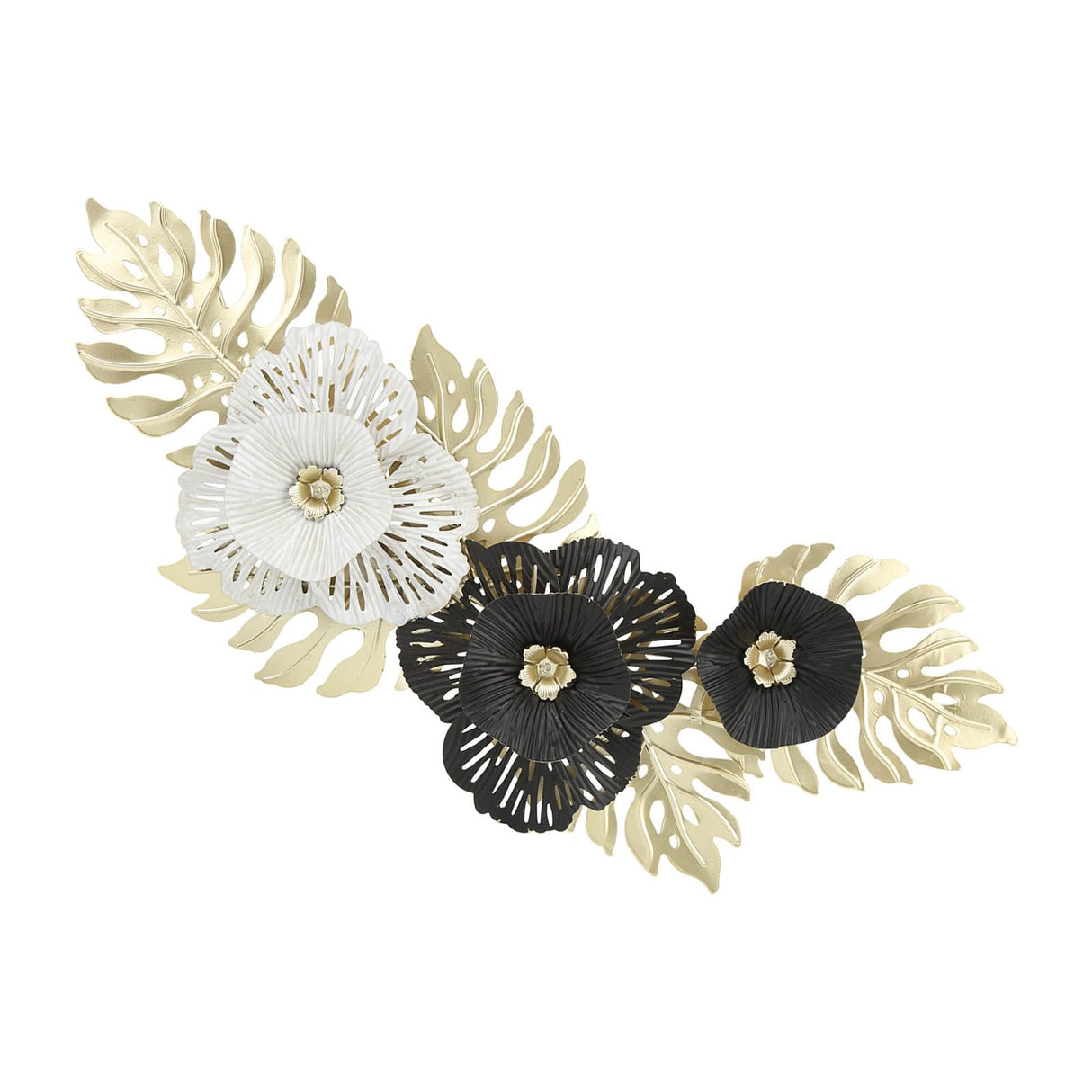 Nordic Luxury Wall Metal Pendant Innovative Iron Wall Flower Decoration Home Living Room Wall Decoration Black White