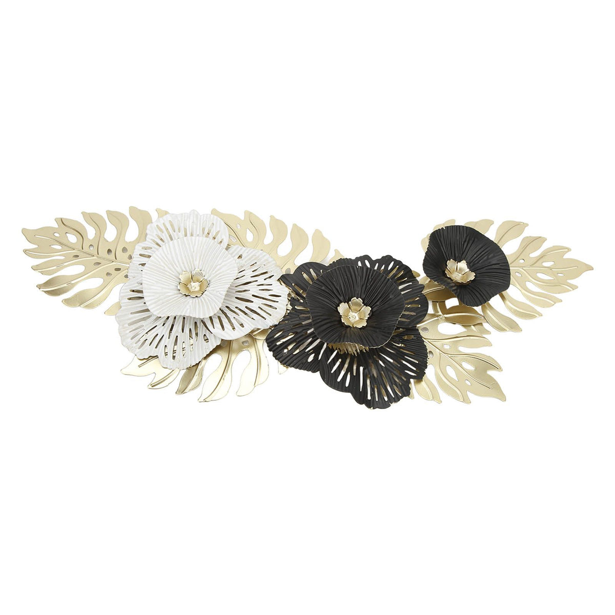 Nordic Luxury Wall Metal Pendant Innovative Iron Wall Flower Decoration Home Living Room Wall Decoration Black White