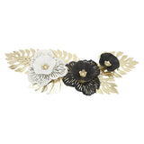 Nordic Luxury Wall Metal Pendant Innovative Iron Wall Flower Decoration Home Living Room Wall Decoration Black White - Extra Image