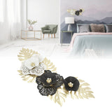 Nordic Luxury Wall Metal Pendant Innovative Iron Wall Flower Decoration Home Living Room Wall Decoration Black White - Extra Image