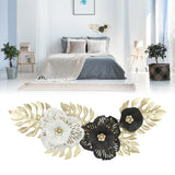 Nordic Luxury Wall Metal Pendant Innovative Iron Wall Flower Decoration Home Living Room Wall Decoration Black White