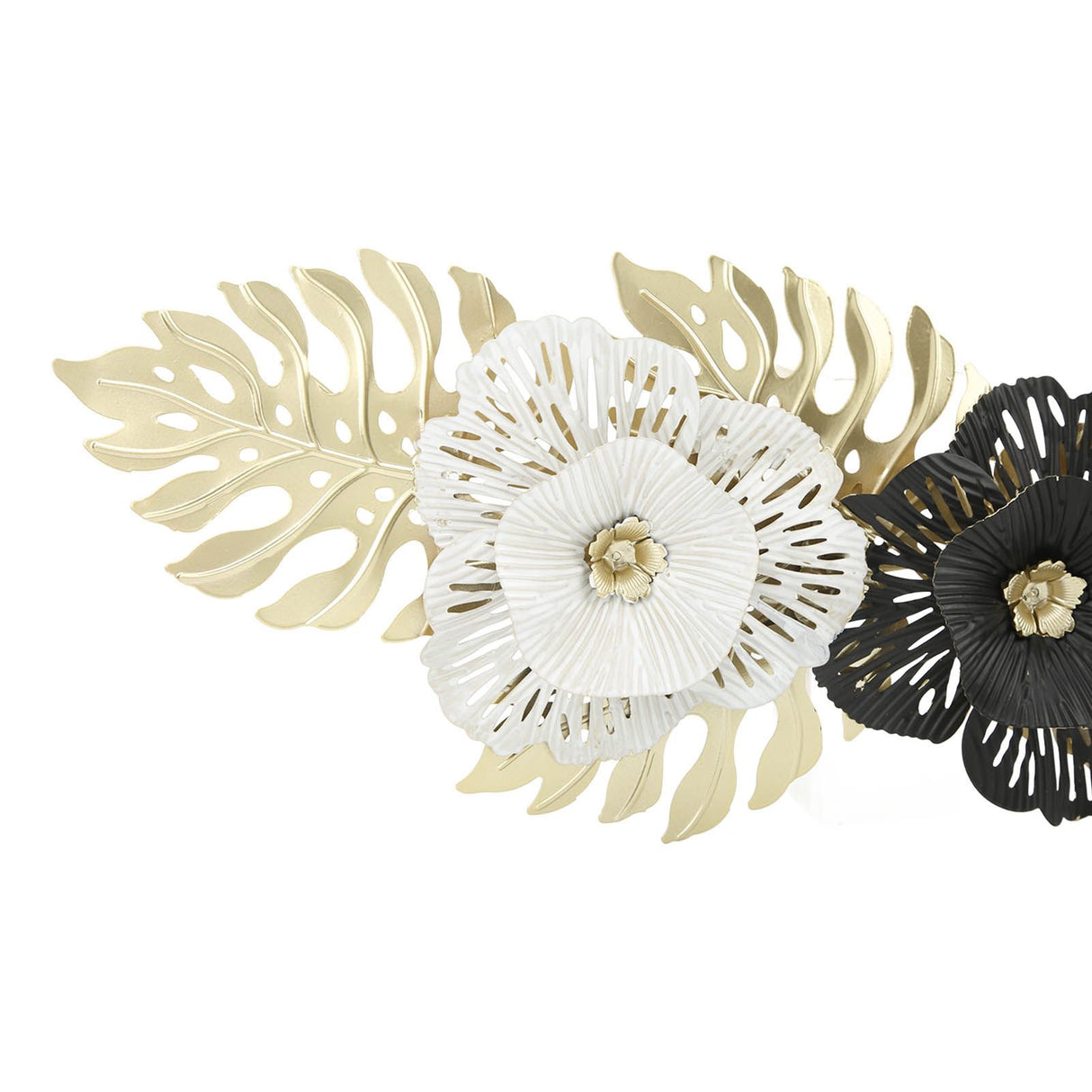 Nordic Luxury Wall Metal Pendant Innovative Iron Wall Flower Decoration Home Living Room Wall Decoration Black White