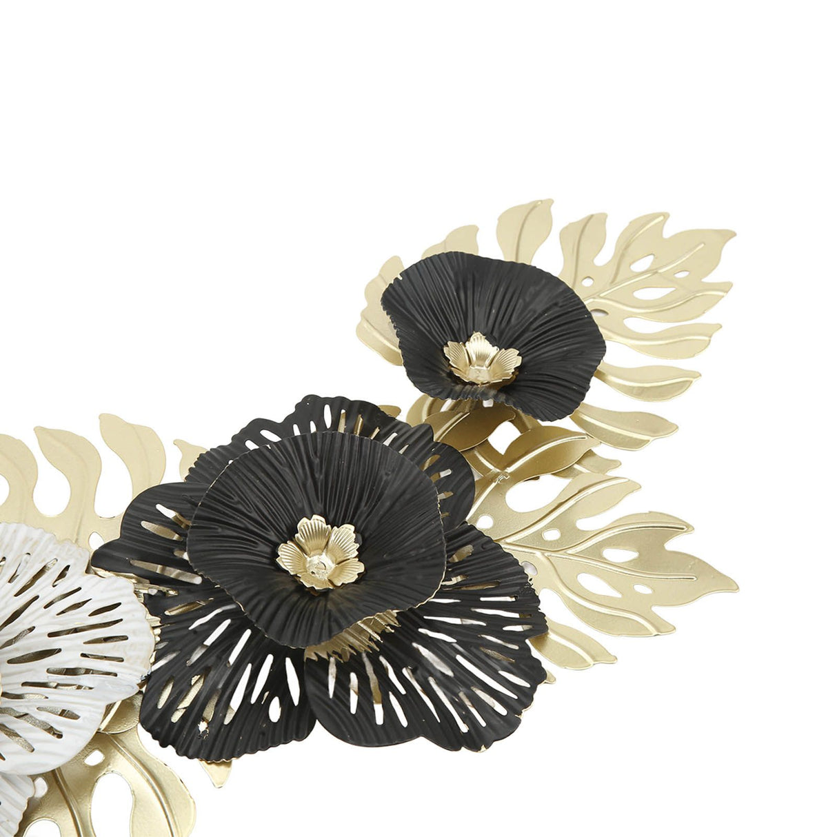 Nordic Luxury Wall Metal Pendant Innovative Iron Wall Flower Decoration Home Living Room Wall Decoration Black White
