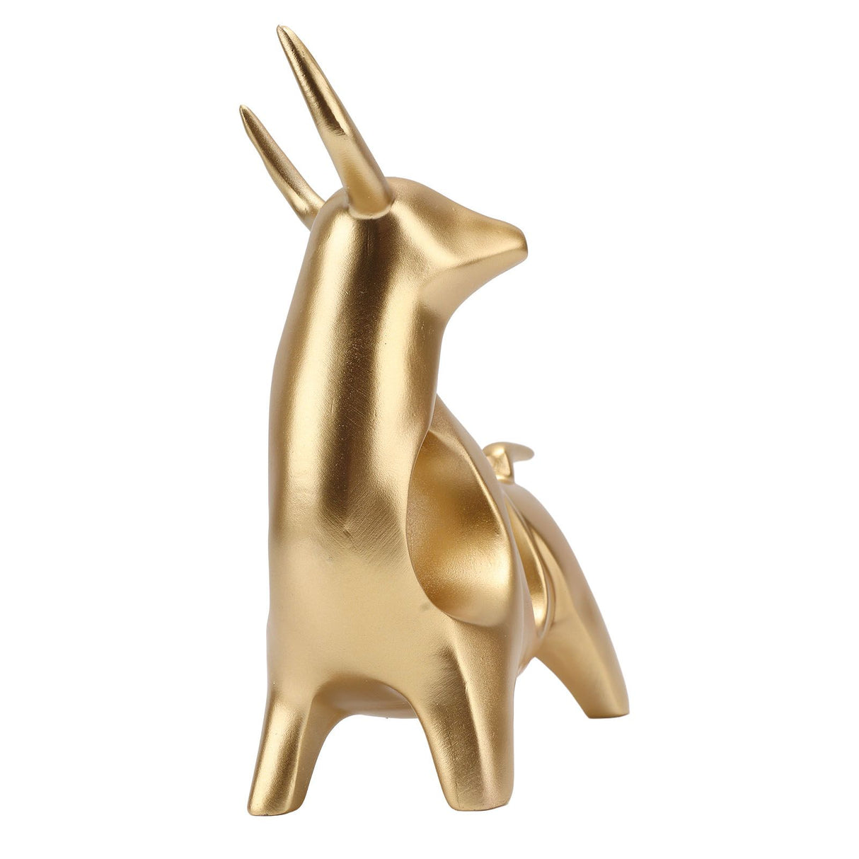 Golden Bull Sculpture Resin Hollow Lucky FengShui Bull Statue Crafts Figurine for Office Home Desktop Decorations