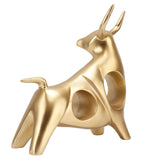 Golden Bull Sculpture Resin Hollow Lucky FengShui Bull Statue Crafts Figurine for Office Home Desktop Decorations - Rear View