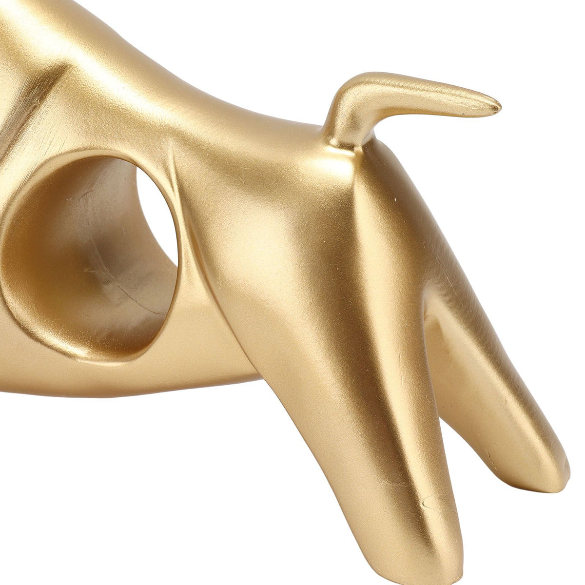 Golden Bull Sculpture Resin Hollow Lucky FengShui Bull Statue Crafts Figurine for Office Home Desktop Decorations