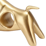 Golden Bull Sculpture Resin Hollow Lucky FengShui Bull Statue Crafts Figurine for Office Home Desktop Decorations