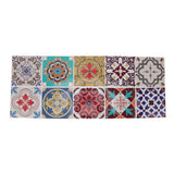 10Pcs Tile Sticker 5.9x5.9in Waterproof Anti Oil Moroccan Style Thick PVC Peel and Stick Tile for Wall Stairs Kitchen