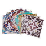 10Pcs Tile Sticker 5.9x5.9in Waterproof Anti Oil Moroccan Style Thick PVC Peel and Stick Tile for Wall Stairs Kitchen