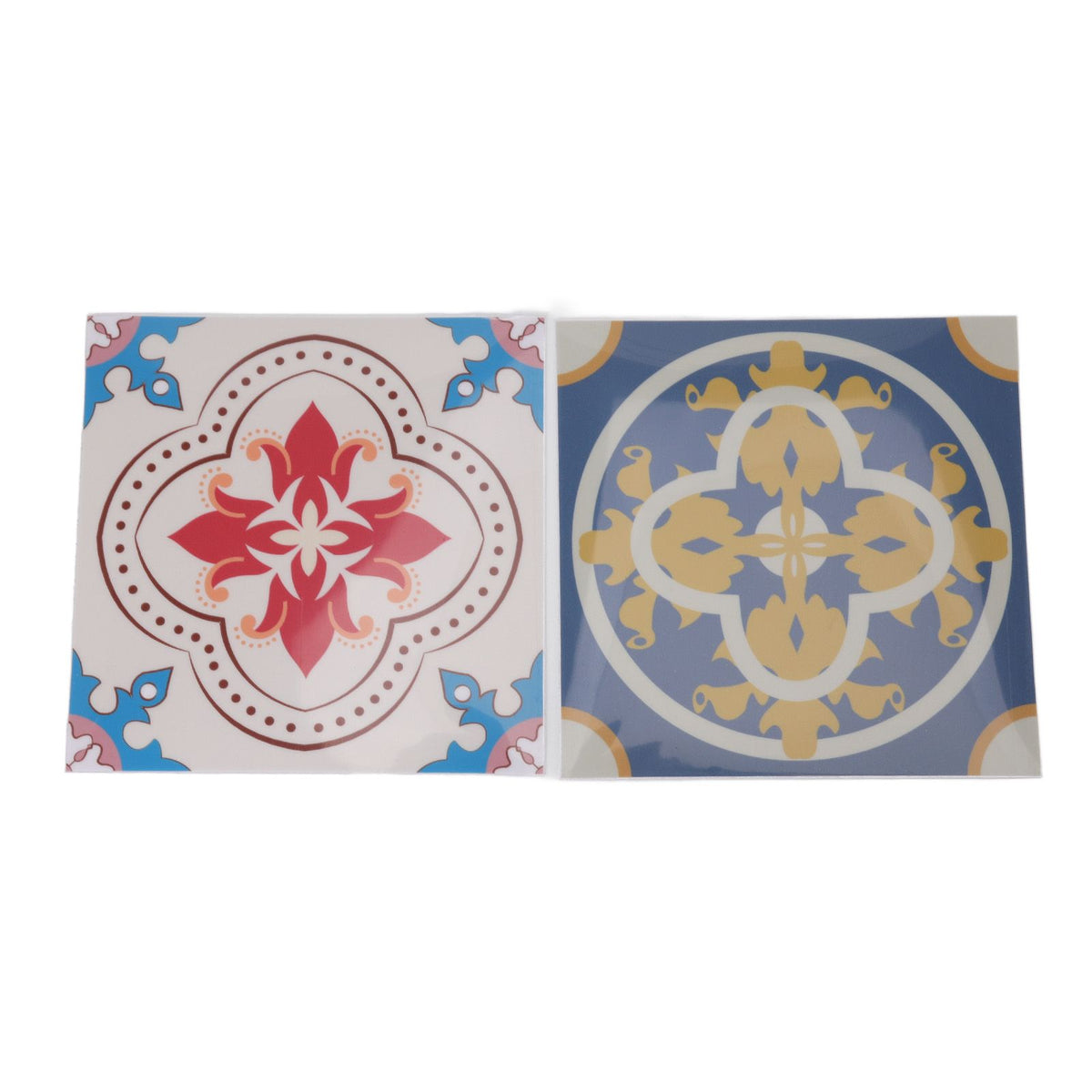 10Pcs Tile Sticker 5.9x5.9in Waterproof Anti Oil Moroccan Style Thick PVC Peel and Stick Tile for Wall Stairs Kitchen