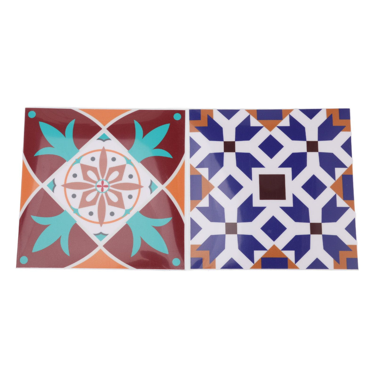 10Pcs Tile Sticker 5.9x5.9in Waterproof Anti Oil Moroccan Style Thick PVC Peel and Stick Tile for Wall Stairs Kitchen