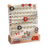 Desk Date Planner Integrated Molding Ring Table Calendar Ornaments for DIY Home Stationer Decoration Birch and ABS White