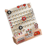 Desk Date Planner Integrated Molding Ring Table Calendar Ornaments for DIY Home Stationer Decoration Birch and ABS White - Side View