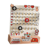 Desk Date Planner Integrated Molding Ring Table Calendar Ornaments for DIY Home Stationer Decoration Birch and ABS White
