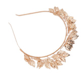 Baroque Metal Leaves Hair Hoop Hand Woven Bridal Headband Alloy Leaf Crown Hair Accessories