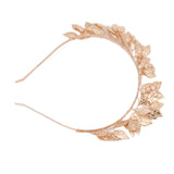 Baroque Metal Leaves Hair Hoop Hand Woven Bridal Headband Alloy Leaf Crown Hair Accessories