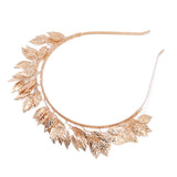 Baroque Metal Leaves Hair Hoop Hand Woven Bridal Headband Alloy Leaf Crown Hair Accessories
