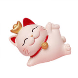 Lucky Cat Ornament Synthetic Resin Fortune Cat Statue Decoration for Home Living Room SJ0001 3 - Front View