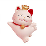 Lucky Cat Ornament Synthetic Resin Fortune Cat Statue Decoration for Home Living Room SJ0001 3 - Top-Down View
