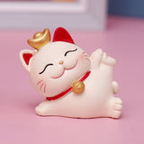 Lucky Cat Ornament Synthetic Resin Fortune Cat Statue Decoration for Home Living Room SJ0001 3